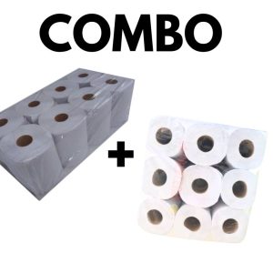 COMBO 5: HIGIENICO BLANCO 18x90MTS + ROLLO DE COCINA 8X300 PA?OS