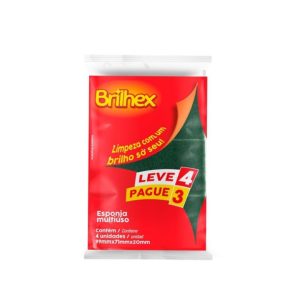 FIBRA ESPONJA MULTIUSO BRILHEX PACK X4u.