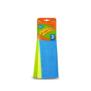 PAÑO MICROFIBRA 29X29CM ALKLIN PACK x3u.
